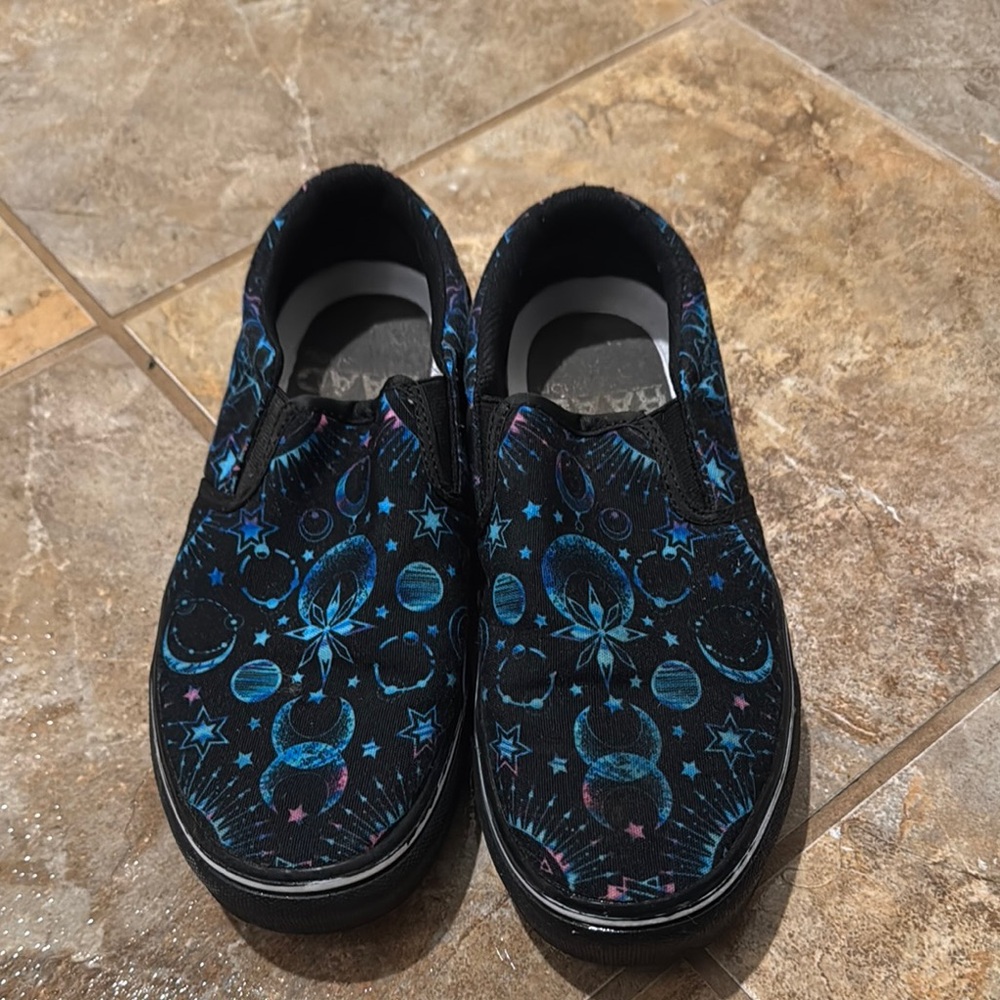 Black and Blue Women's Slip-On Loafers